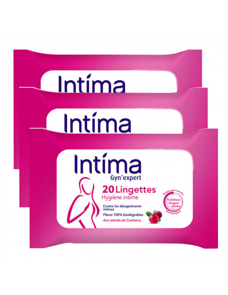 Intima Gyn'expert Cranberry Hygiene Intime - 3x20 lingettes