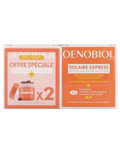 Oenobiol Solaire Express - Lot de 2 x 15 Capsules