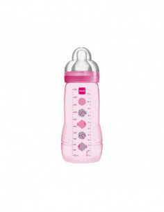 MAM Biberon Easy Active coloré 2ème âge Rose - 330 ml
