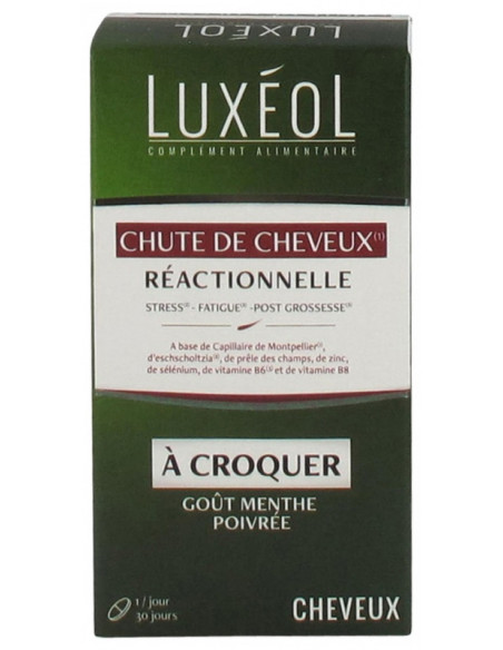Luxéol Chute de Cheveux Réactionnelle - 30 Comprimés à Croquer