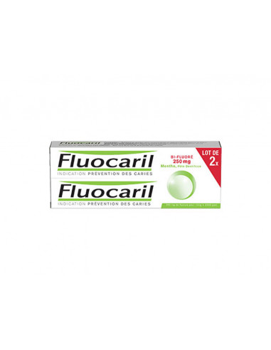 Fluocaril Bifluoré 250 mg Menthe, pâte dentifrice - Lot de 2 x125 ml