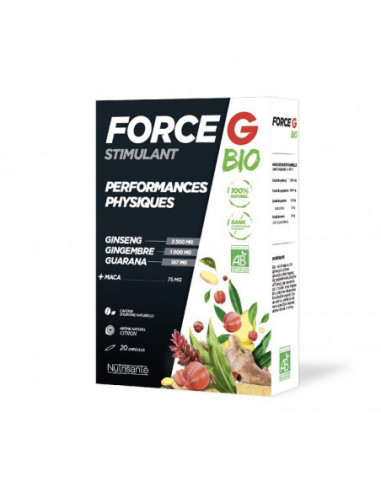 Nutrisanté Force G stimulant Bio performances physiques - 20 ampoules