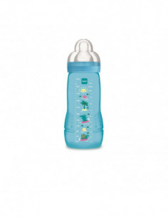 MAM Biberon Easy Active 2ème âge Bleu 6+m - Débit X - 330ml