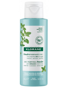 Klorane Poudre Purifiante 3en1 à la Menthe Bio et Argile...