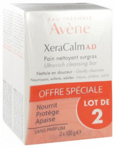 Avène XeraCalm AD Pain Nettoyant Surgras - Lot de 2 x 100 g