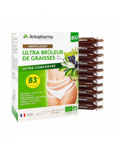 Arkofluide Bio Ultra Brûleur de Graisses Vegan - 30 Ampoules