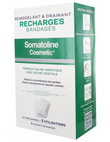 Somatoline Cosmetic Remodelant & Drainant - 6 Recharges Bandage 