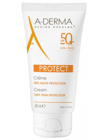 A-DERMA Protect Crème Très Haute Protection SPF50+ Sans Parfum - 40 ml