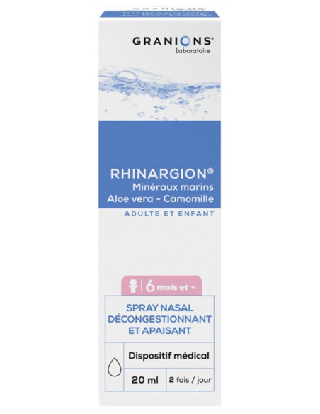Granions Rhinargion Spray Nasal Décongestionnant et Apaisant - 20 ml