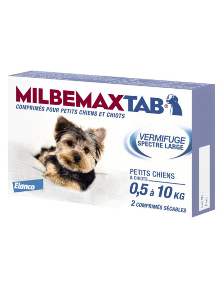 MilbemaxTab Chiots et Petits Chiens - 2 Comprimés