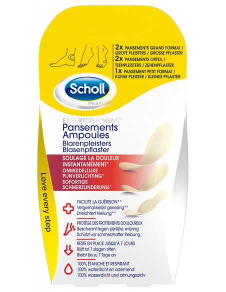 Scholl Pansements Ampoules Talon et Orteil Différents Formats - 5 Pansements