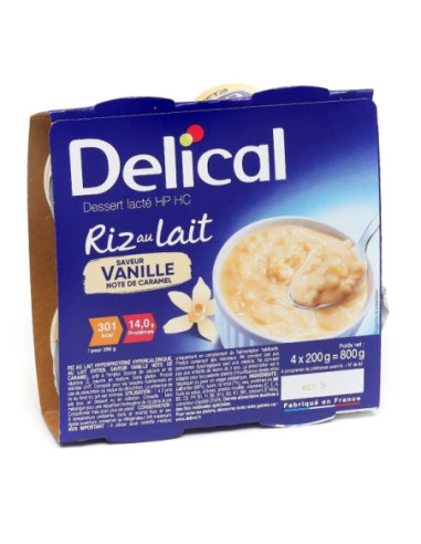 Delical riz au lait HP HC saveur vanille caramel - 4x200