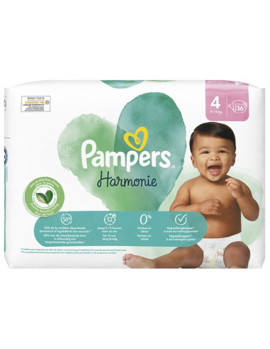 Pampers Harmonie 36 Couches - Taille 4 (9-14 kg)