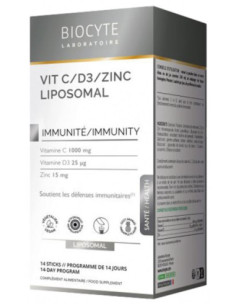 Biocyte Vitamine C/D3/Zinc Liposomal - 14 Sticks