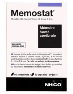 NHCO Memostat Mémoire Santé Cérébrale 60 Comprimés + - 30...