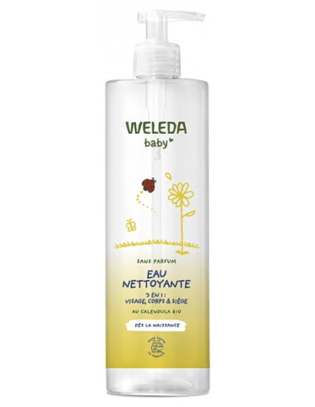 Weleda Baby Eau Nettoyante au Calendula 3en1 Sans Parfum - 400 ml