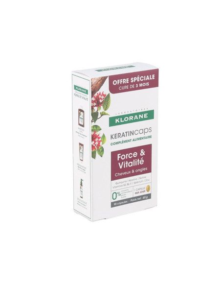 Klorane KeratinCaps Force et Vitalité capsules - 90 capsules 