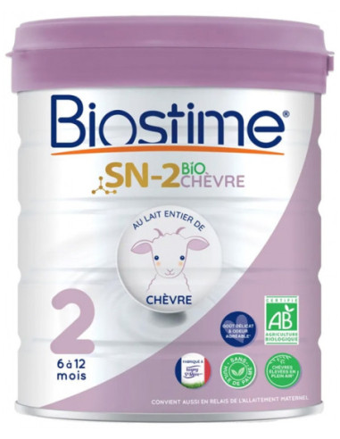 Biostime SN-2 Bio Chèvre 2ème Âge de 6 à 12 Mois - 800 g