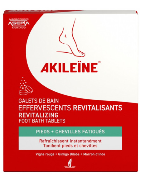 Akileïne Galets de Bain Effervescents Revitalisants - 6 Galets