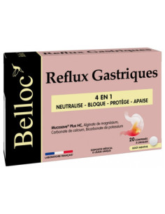 Belloc Reflux Gastriques 4en1 - 20 Comprimés à Croquer