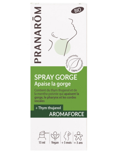 Pranarôm Aromaforce Spray Gorge Apaise la Gorge...