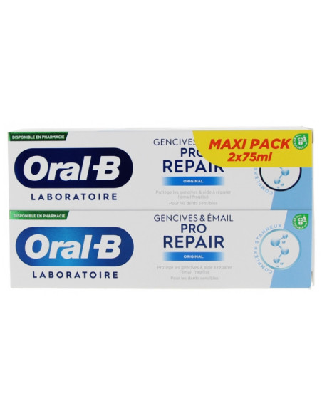Oral-B Pro-Repair Dentifrice Gencives et Émail - Lot de 2 x 75 ml