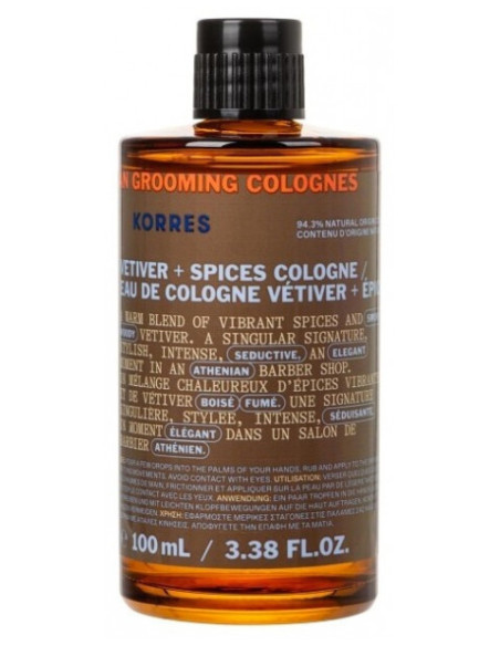 Korres Athenian Grooming Eau de Cologne Vétiver + Épices - 100 ml