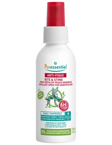 Puressentiel Anti-Pique Spray Répulsif Peaux Sensibles - 100 ml