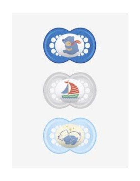 MAM Sucette Original à partir de 18 mois Bleu - Lot de 3 - Silicone