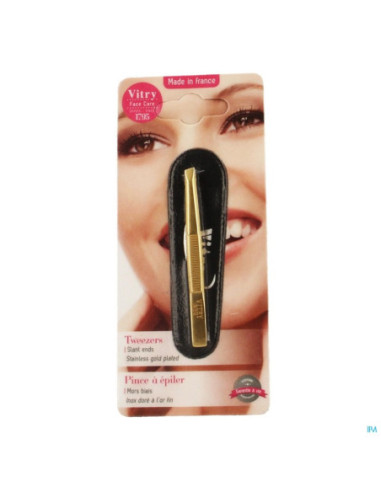 Vitry  Pince à épiler prestige inox dorée mors...