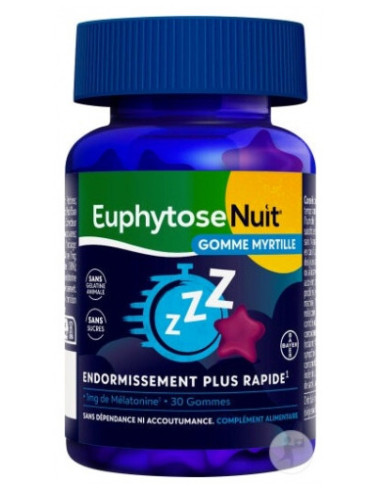 Bayer Santé EuphytoseNuit Myrtille - 30 Gommes