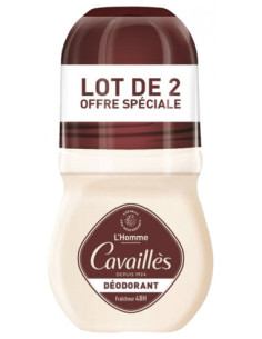 Cavaillès Dermato 48H Homme Déodorant Roll-On - Lot de 2...