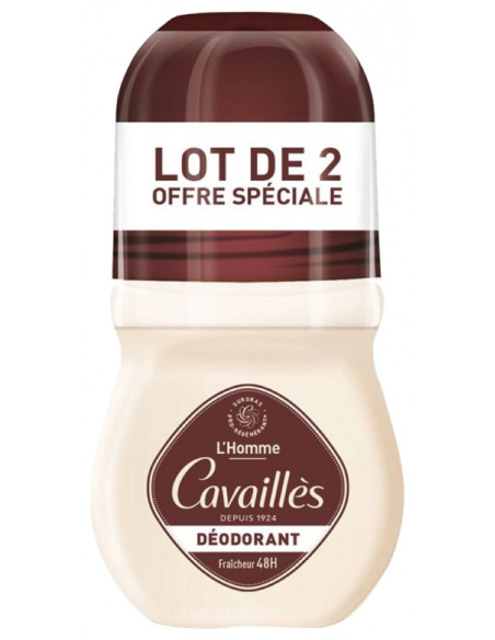 Cavaillès Dermato 48H Homme Déodorant Roll-On - Lot de 2 x 50 ml