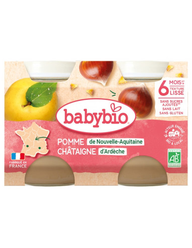 Babybio Pomme Châtaigne 6 Mois et + Bio - 2...