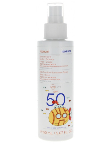 Korres Yoghurt Spray Solaire Confort Enfants Corps & Visage SPF50 - 150 ml