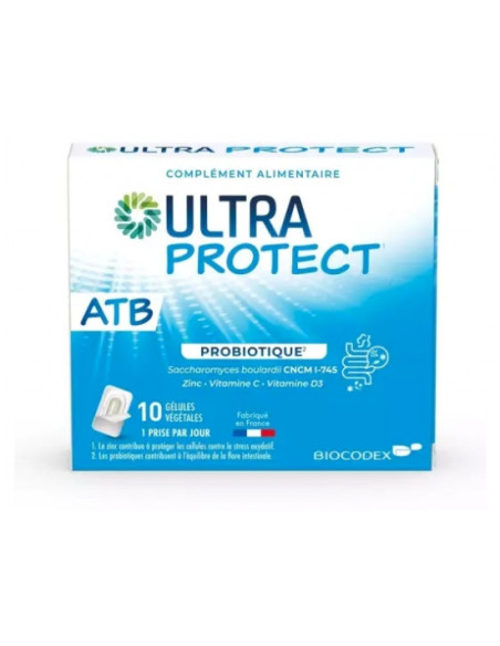 Biocodex Ultra Protect ATB Probiotique - 10 Gélules Végétales