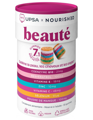 UPSA x Nourished Gummies 7en1 Beauté - 30 Gummies