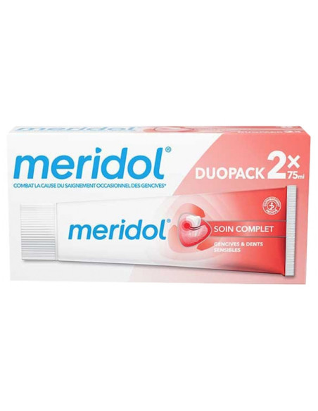 Meridol Dentifrice Soin Complet Gencives & Dents Sensibles - Lot de 2 x 75 ml