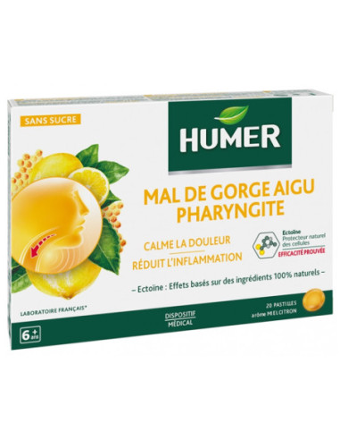 Humer Mal de Gorge Aigu Pharyngite Miel Citron...