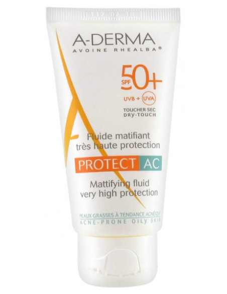 A-DERMA Protect AC Fluide Matifiant Très Haute Protection SPF50+ - 40 ml