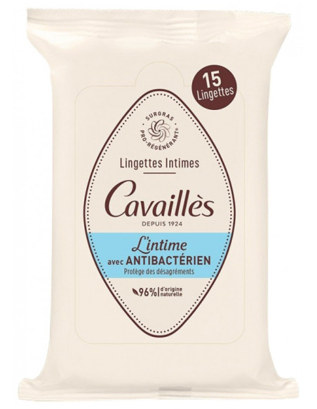 Cavaillès Lingettes Intimes Antibactérien - 15 lingettes