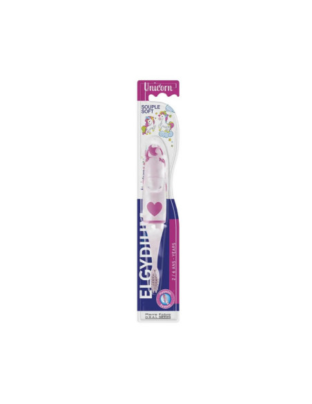 Elgydium KIDS - UNICORN - Brosse à Dents Licorne Souple - 2-6 ans