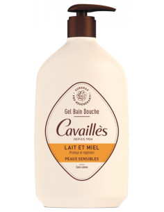 Cavaillès Gel Bain Douche Peaux Sensibles Lait et Miel - 1 L