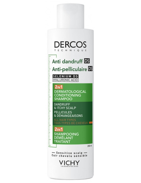 Vichy Dercos Shampoing Démêlant Traitant Anti-Pelliculaire DS 2en1 - 200 ml