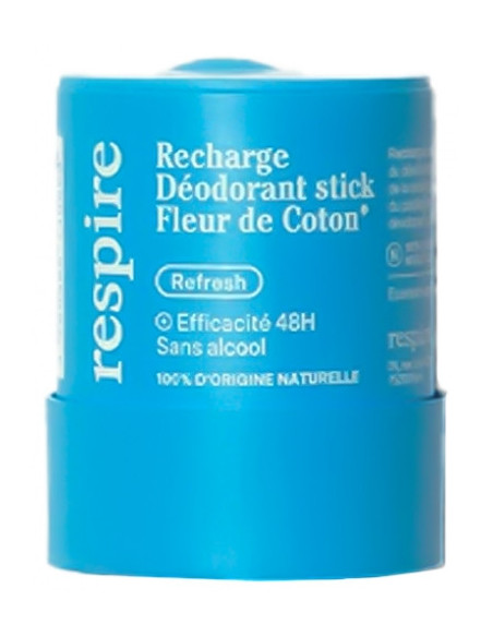Respire Déodorant Stick Fleur de Coton Recharge Bio - 50 g