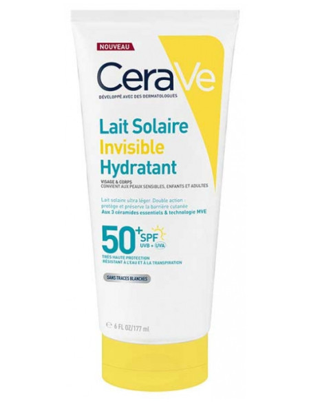 CeraVe Lait Solaire Hydratant Invisible SPF50+ 177 ml