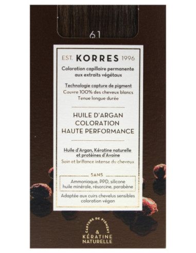 Korres Coloration Permanente Huile d'Argan -...