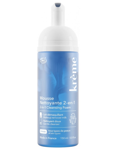 Krème Mousse Nettoyante 2en1 Bio - 150 ml