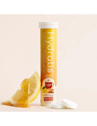 Hydratis Pastilles d'hydratation Miel Citron à boire chaud - 20 pastilles