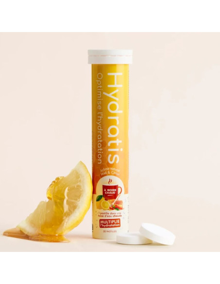 Hydratis Pastilles d'hydratation Miel Citron à boire chaud - 20 pastilles